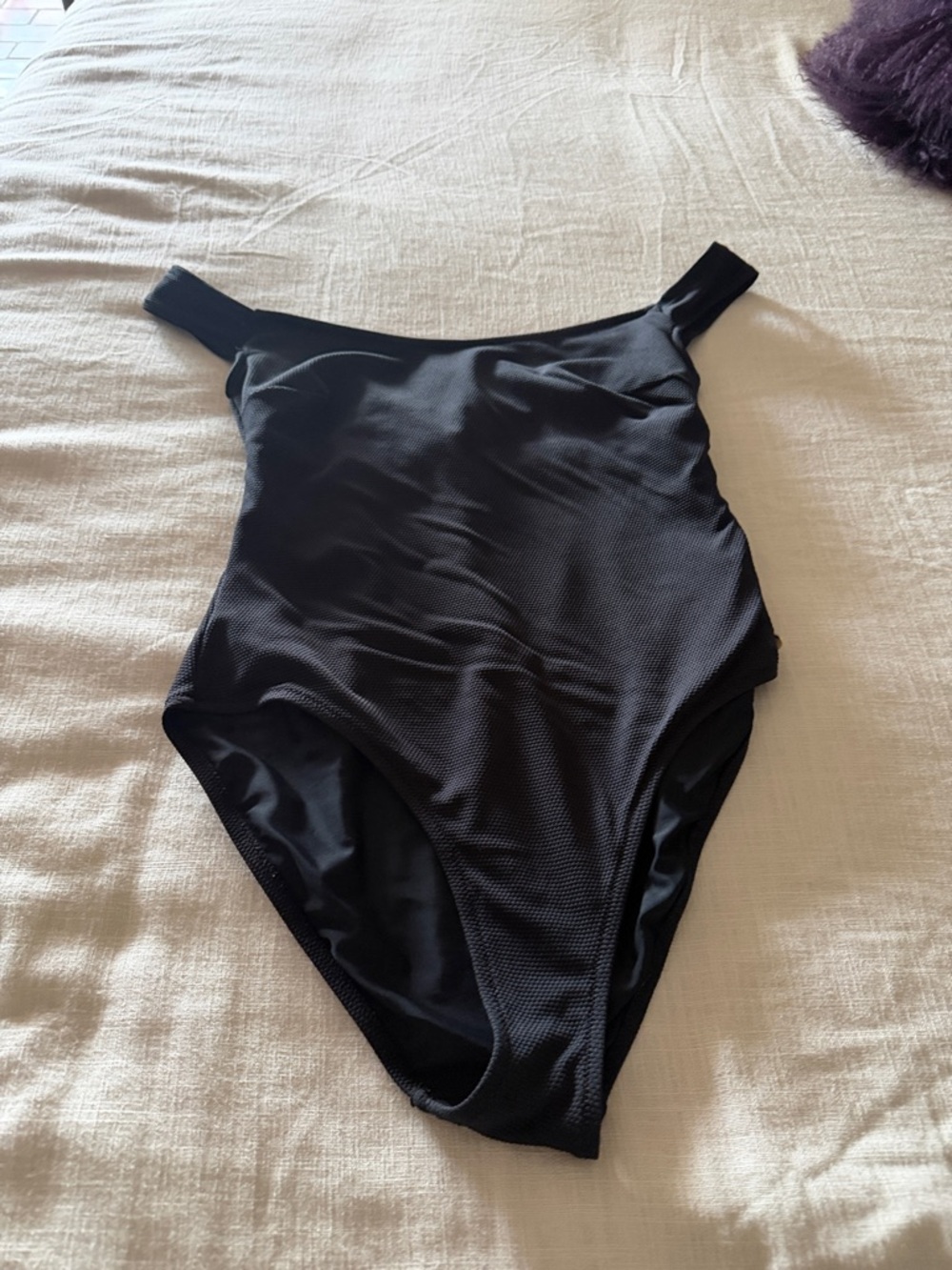 Whistles Black Textured One-Piece Swimsuit